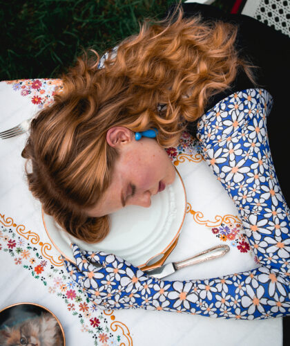 Model With Her Head Resting On A